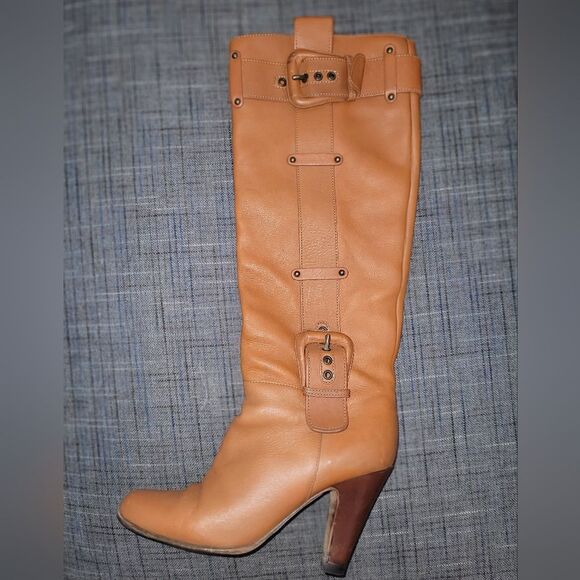 Giuseppe Zanotti Brown Leather Heeled Boots VINTAGE - Picture 1 of 14